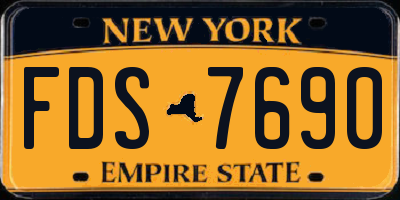 NY license plate FDS7690