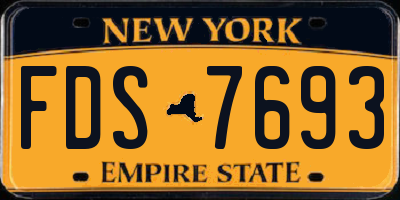 NY license plate FDS7693