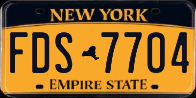 NY license plate FDS7704