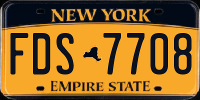 NY license plate FDS7708