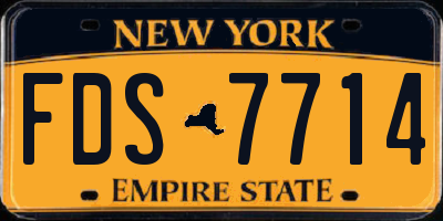 NY license plate FDS7714