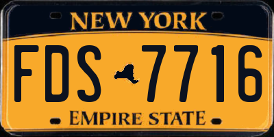 NY license plate FDS7716