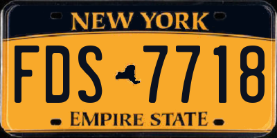 NY license plate FDS7718