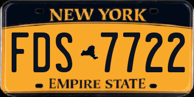 NY license plate FDS7722