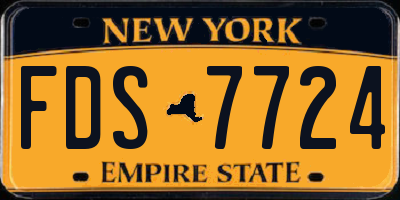 NY license plate FDS7724
