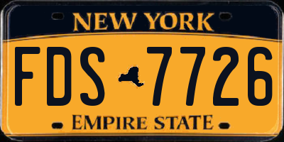 NY license plate FDS7726