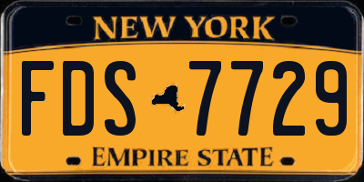 NY license plate FDS7729