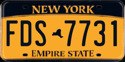 NY license plate FDS7731