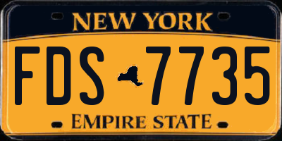 NY license plate FDS7735