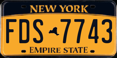 NY license plate FDS7743