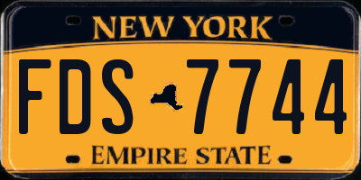 NY license plate FDS7744