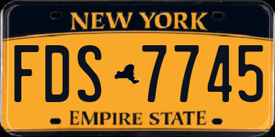 NY license plate FDS7745