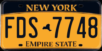 NY license plate FDS7748