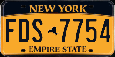 NY license plate FDS7754