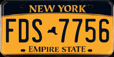 NY license plate FDS7756