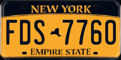 NY license plate FDS7760