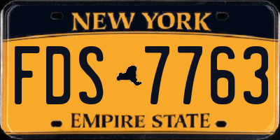 NY license plate FDS7763