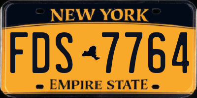 NY license plate FDS7764