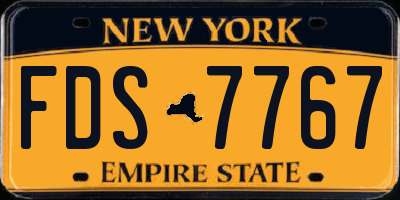 NY license plate FDS7767