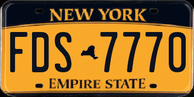 NY license plate FDS7770