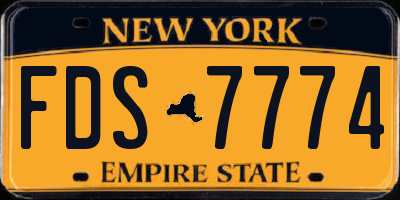 NY license plate FDS7774