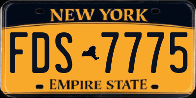 NY license plate FDS7775