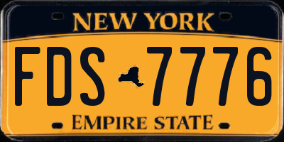 NY license plate FDS7776