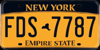 NY license plate FDS7787