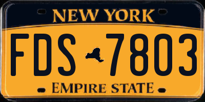 NY license plate FDS7803