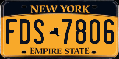 NY license plate FDS7806