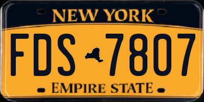 NY license plate FDS7807