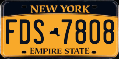 NY license plate FDS7808