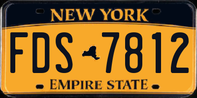 NY license plate FDS7812
