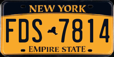 NY license plate FDS7814