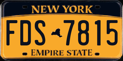 NY license plate FDS7815