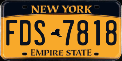 NY license plate FDS7818