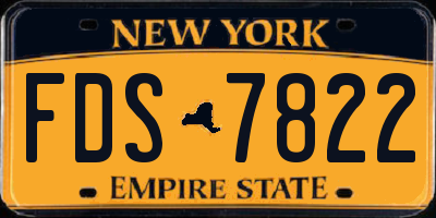 NY license plate FDS7822