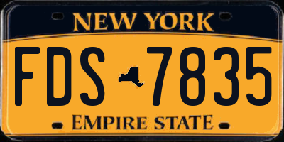 NY license plate FDS7835