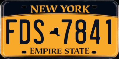 NY license plate FDS7841