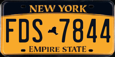 NY license plate FDS7844