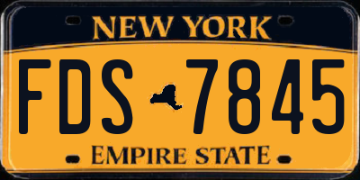 NY license plate FDS7845