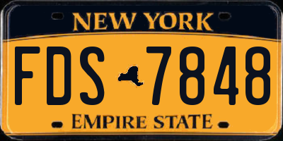 NY license plate FDS7848