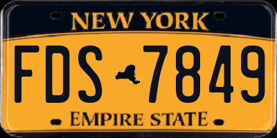NY license plate FDS7849
