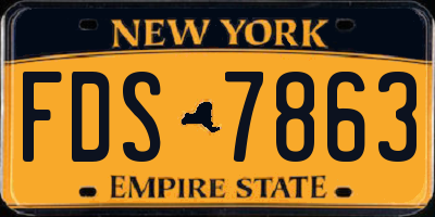 NY license plate FDS7863