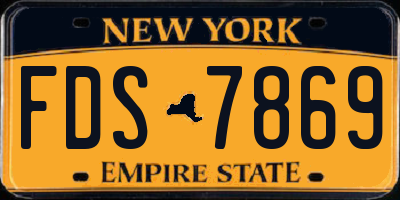 NY license plate FDS7869