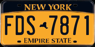 NY license plate FDS7871