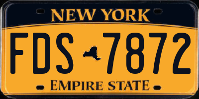 NY license plate FDS7872