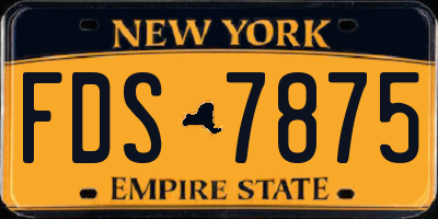 NY license plate FDS7875
