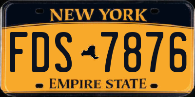NY license plate FDS7876