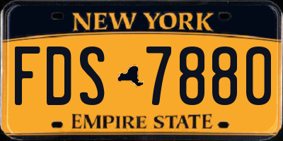 NY license plate FDS7880